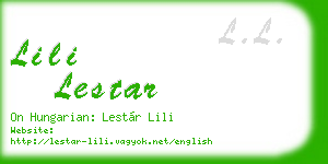 lili lestar business card